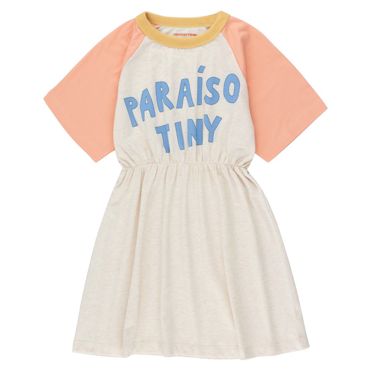 Paraiso Tiny Color Block Dress | Light Cream Heather/Papaya