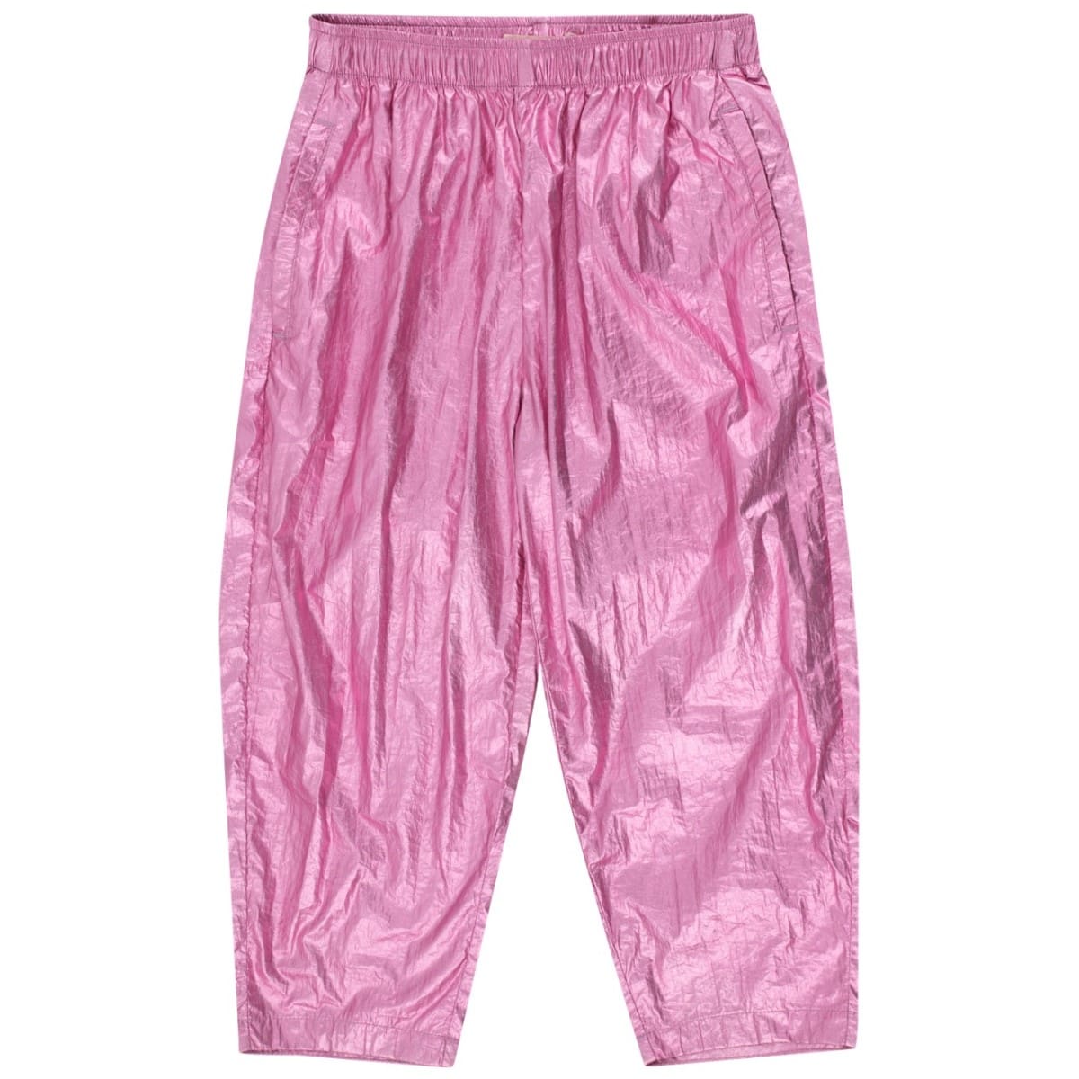 Shiny Barrel Pants | Metallic Pink