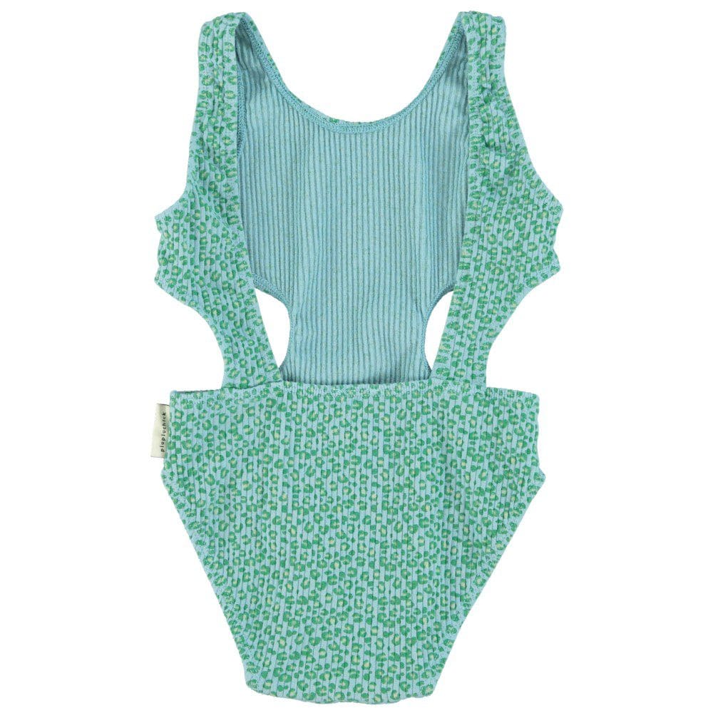 Trikini | Blue W/ Green Animal Print