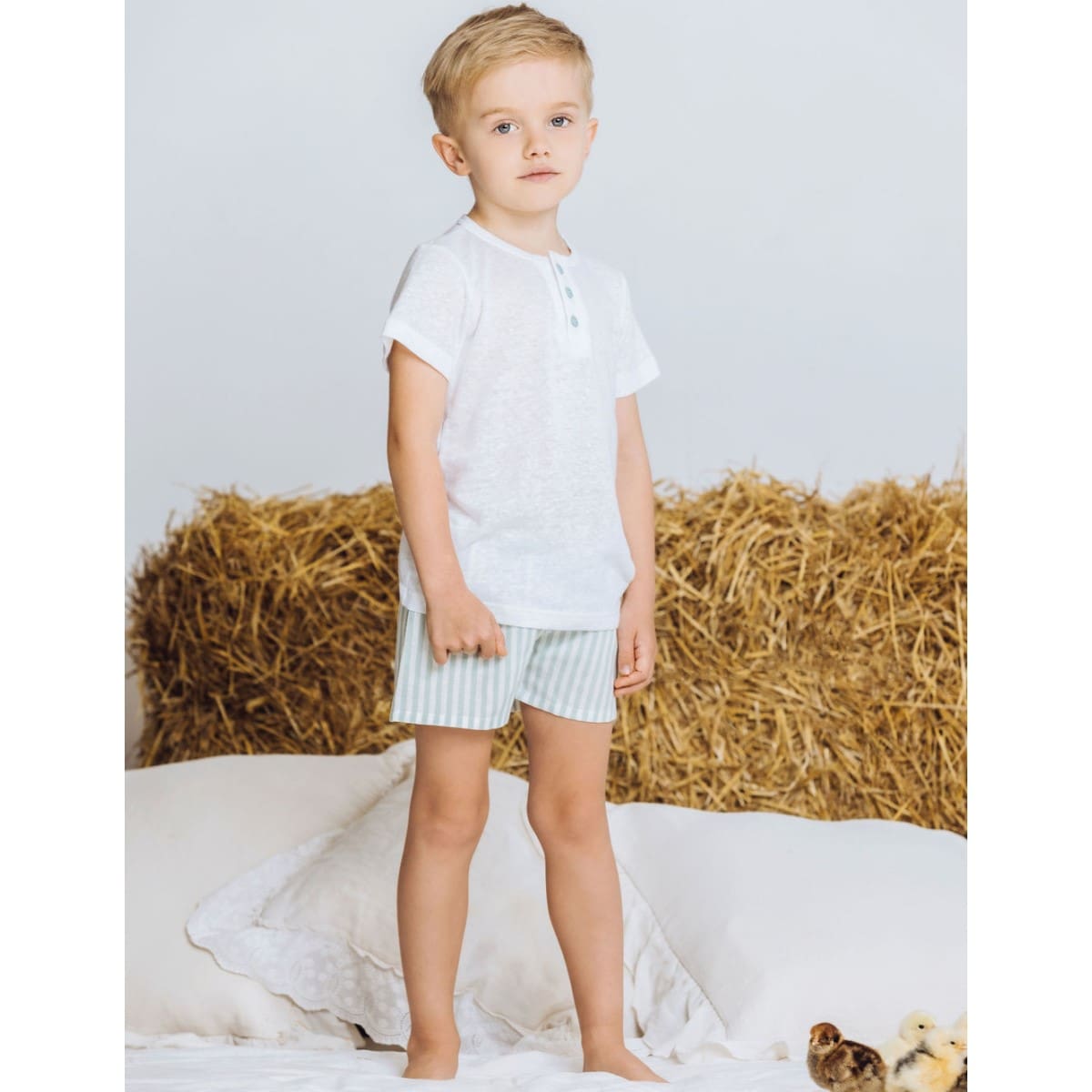 Pajama Leo | Green stripes