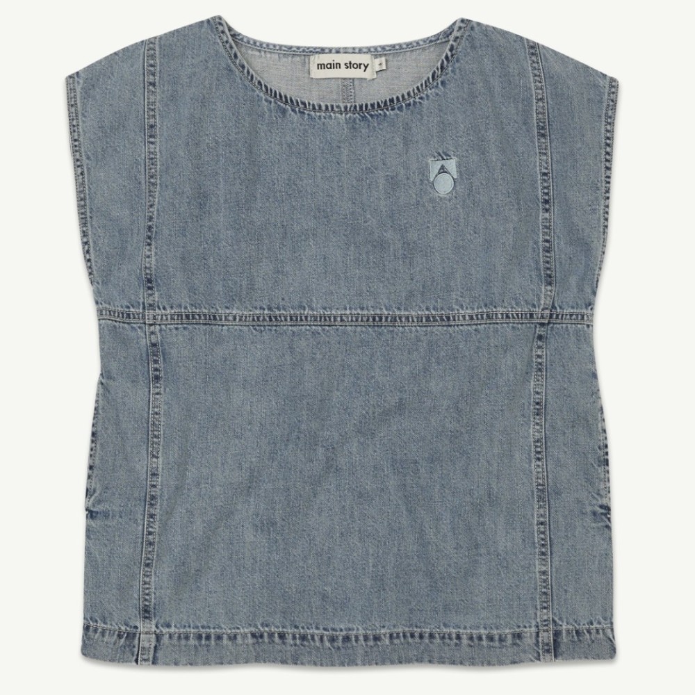 Woven Tank Dress | Faded Blue Denim