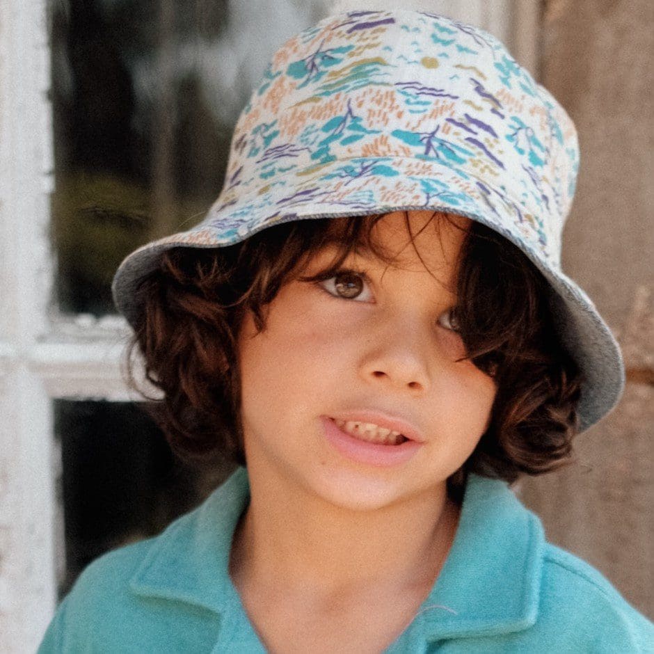 Sun Hat Afid | Stone Blue Cream Pastoral Fields