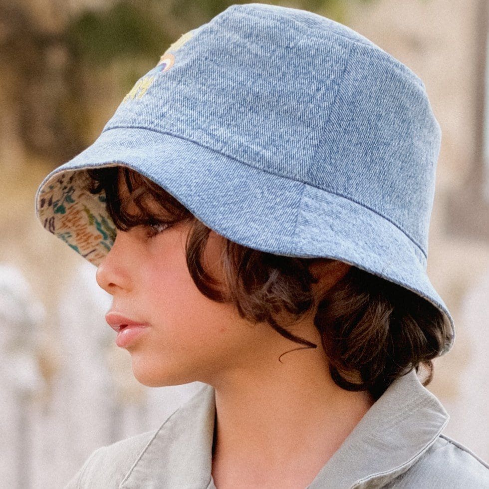 Sun Hat Afid | Stone Blue Cream Pastoral Fields