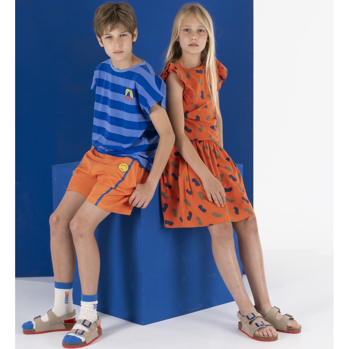 Short Side Stripes Smiley | Saffron