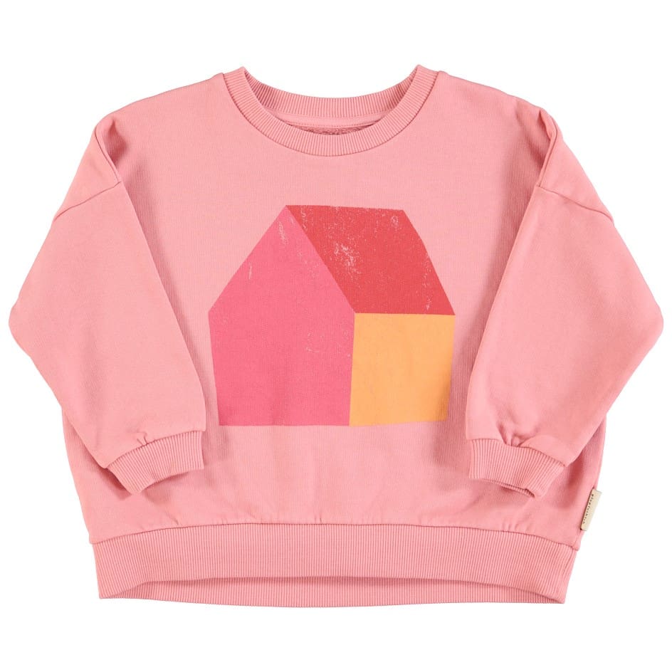 Sweatshirt | Pink W/ Multicolor House Print