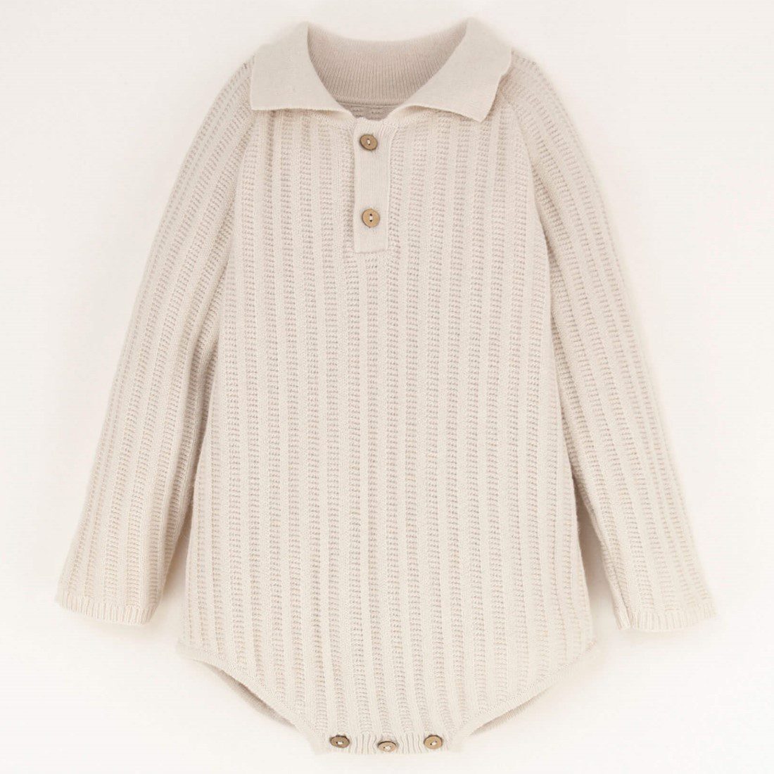 Beige Knitted Romper Suit & Taupe Short Dungarees W/ Straps