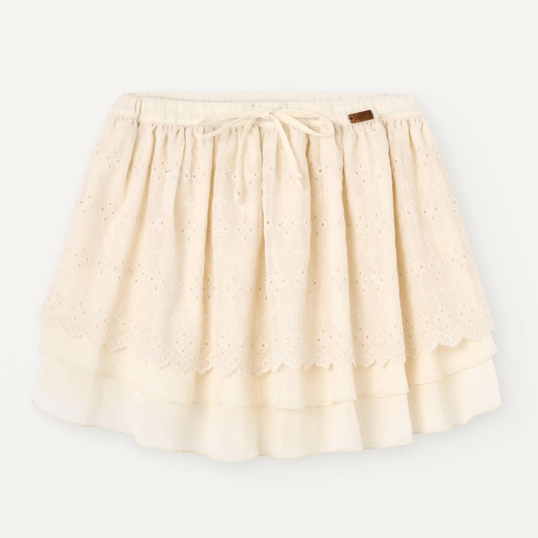Double Layer Blouse & Layered Skirt | Off White