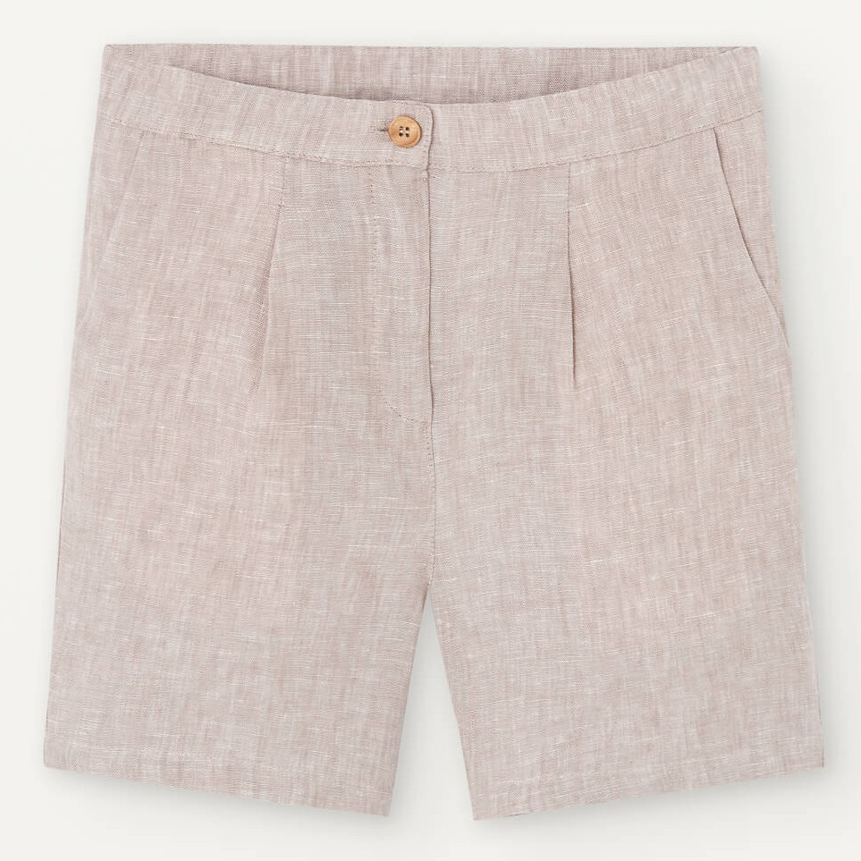 Sand Linen Chino Style Bermuda Shorts