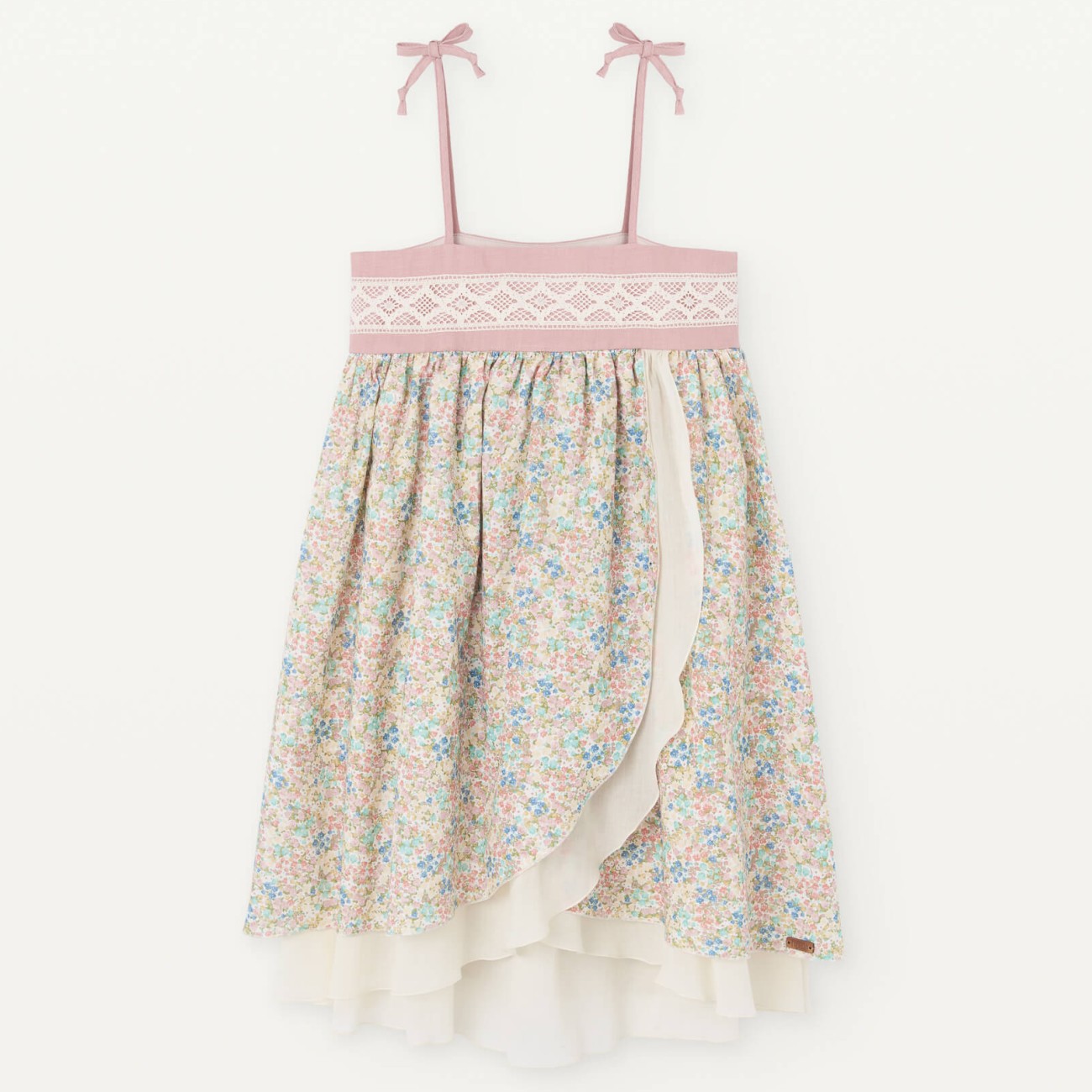 Multi-coloured Floral Double-Layer Dress