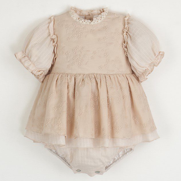 Special Occasion Dress-Style Romper Suit | Pink