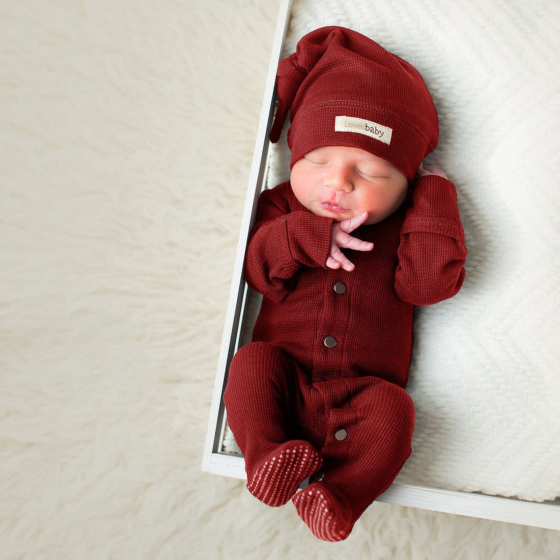Thermal Baby Footie | Crimson