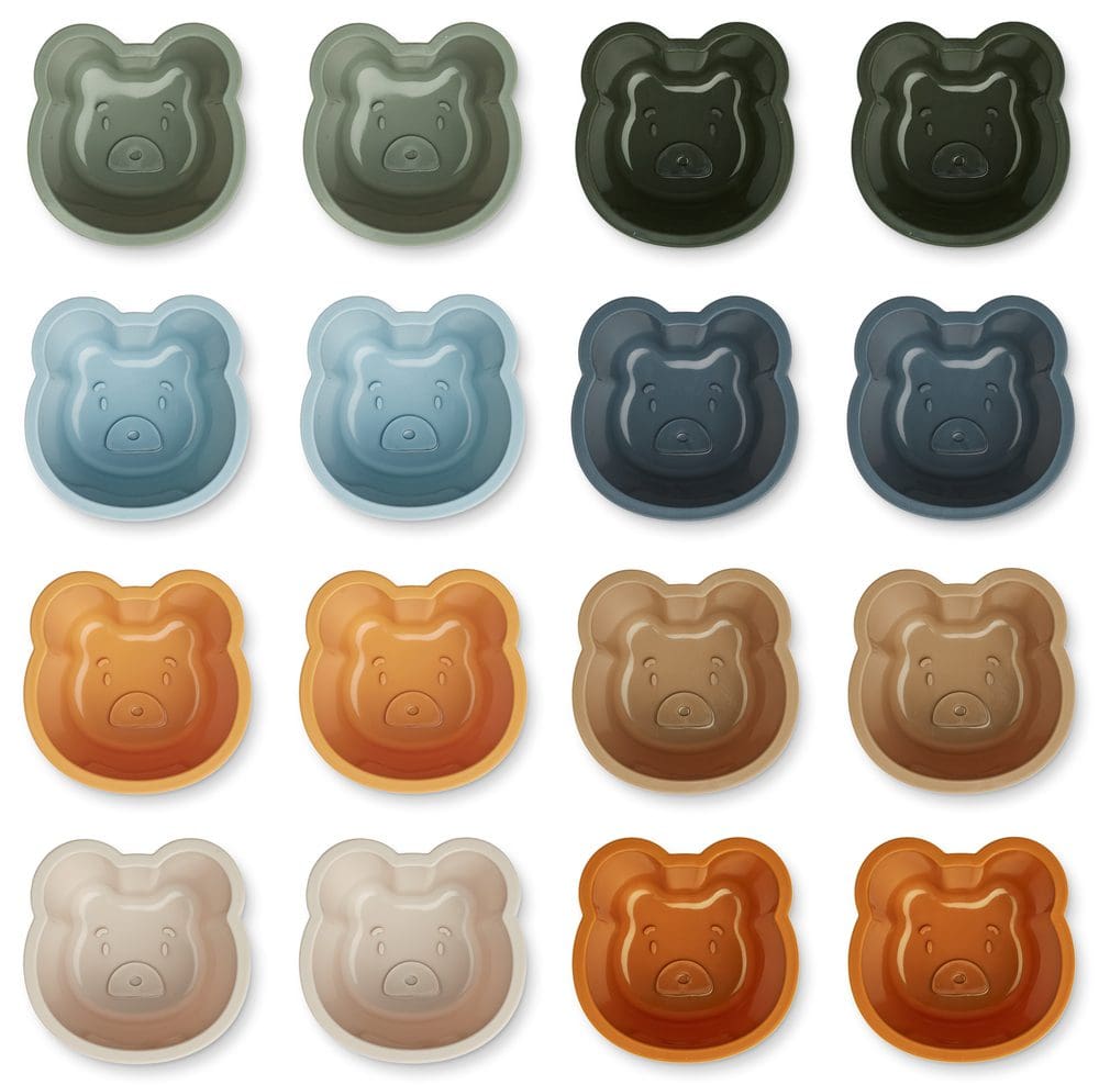 Tilo Cup Cake Moulds 16-Pack | Faune Green Multi Mix