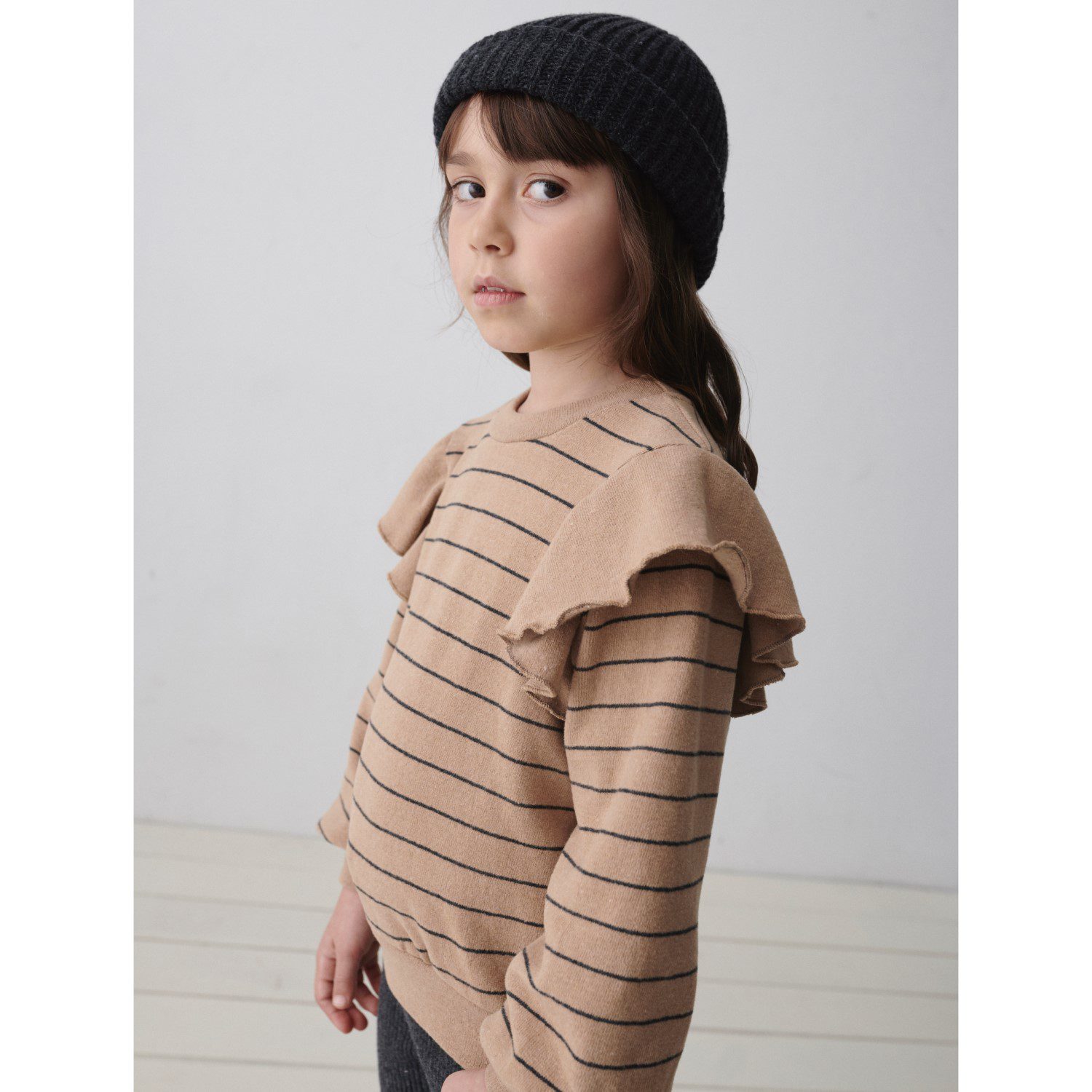 Camille Camel Ruffle Sweater