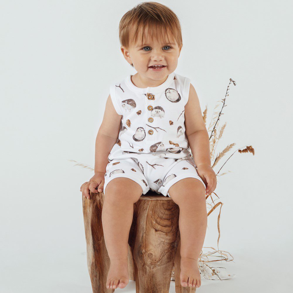 Hedgehog Henley Romper