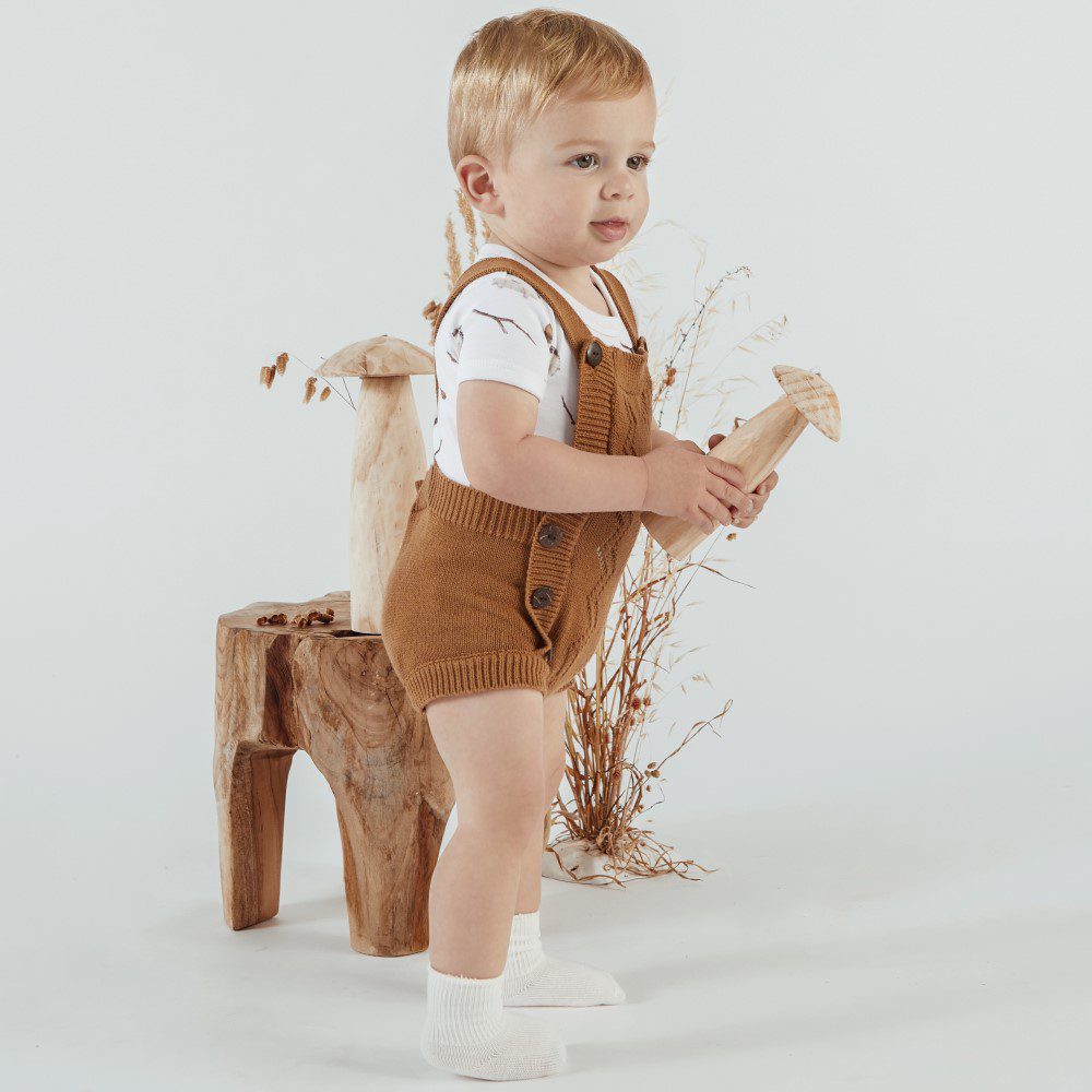 Brown Knit Romper