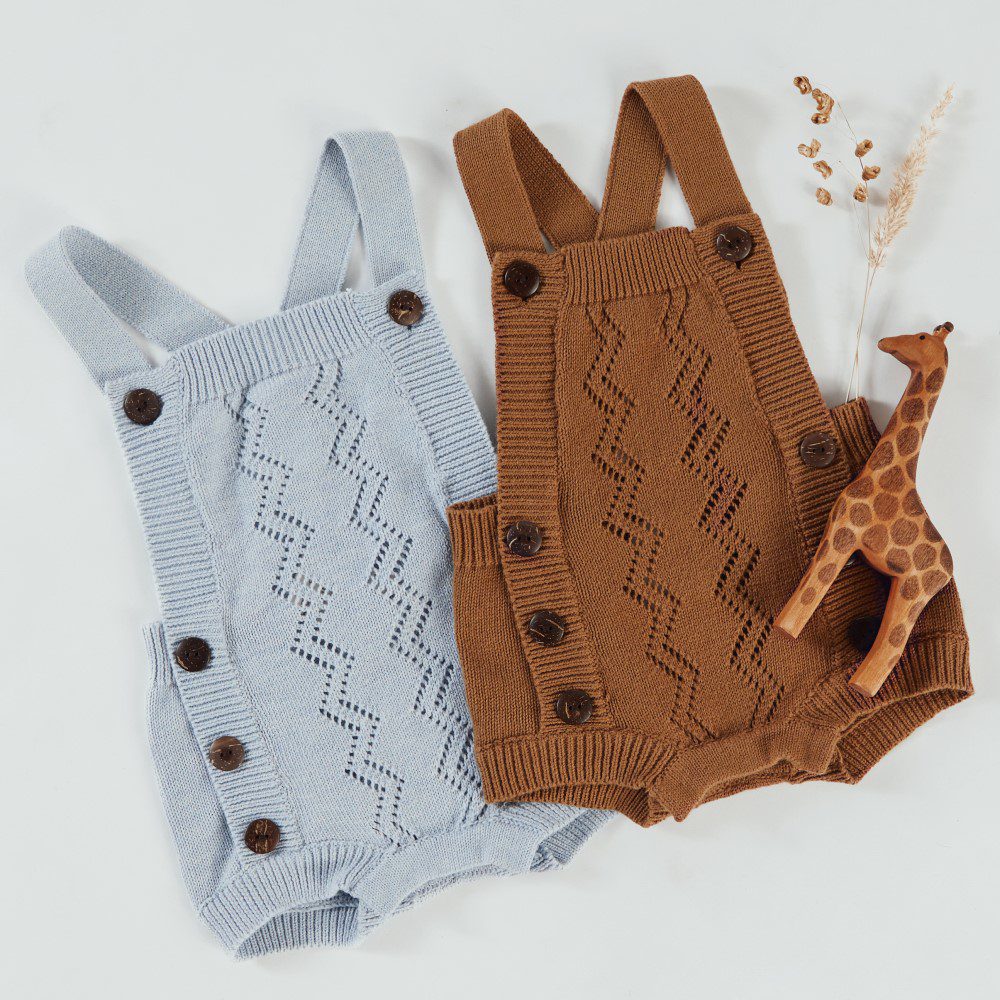 Brown Knit Romper