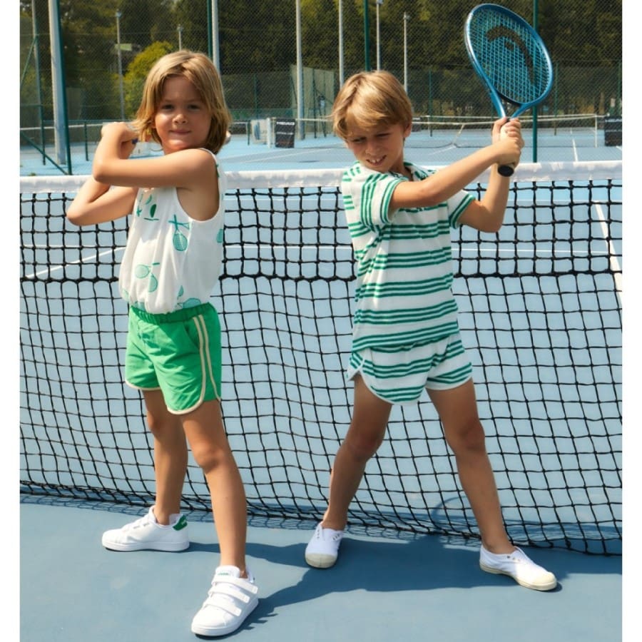 Juju Terry Stripe Shorts | Green