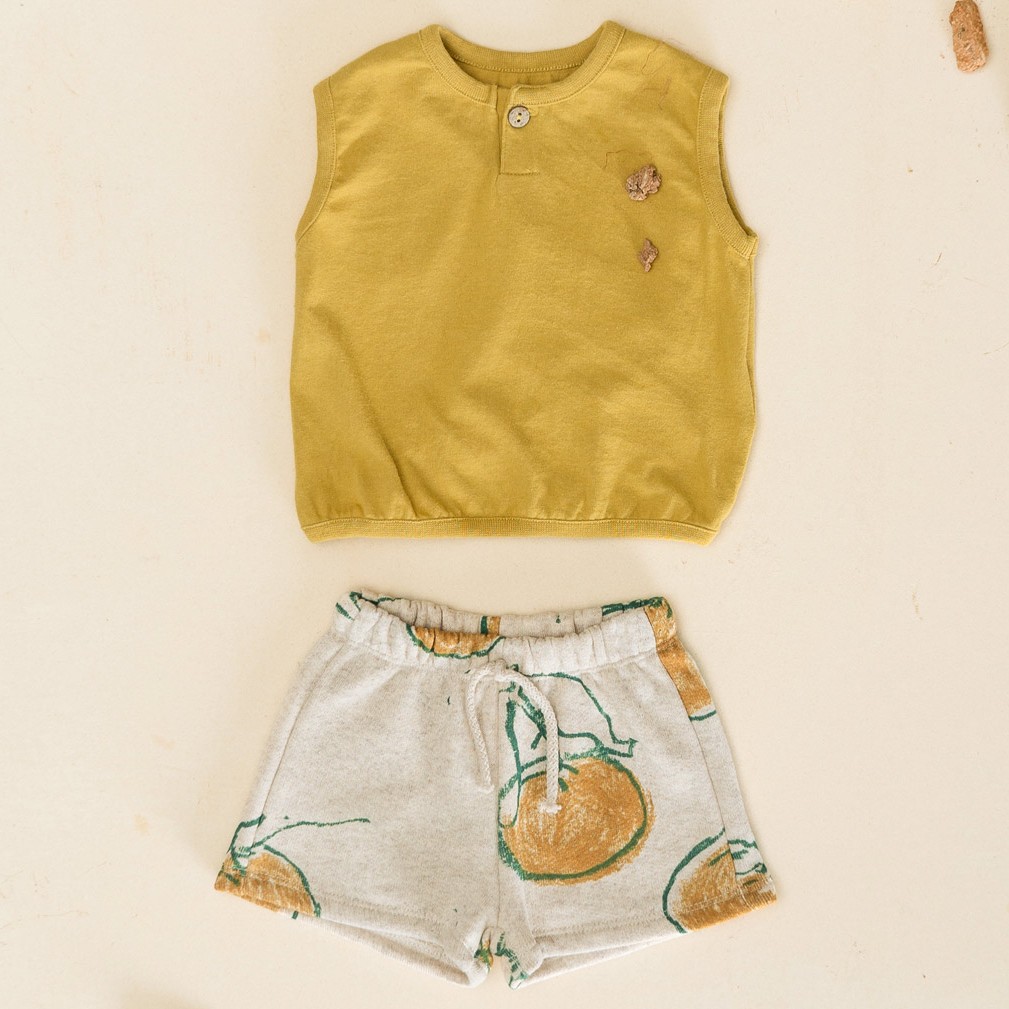 Baby Sleeveless Tshirt & Printed Shorts