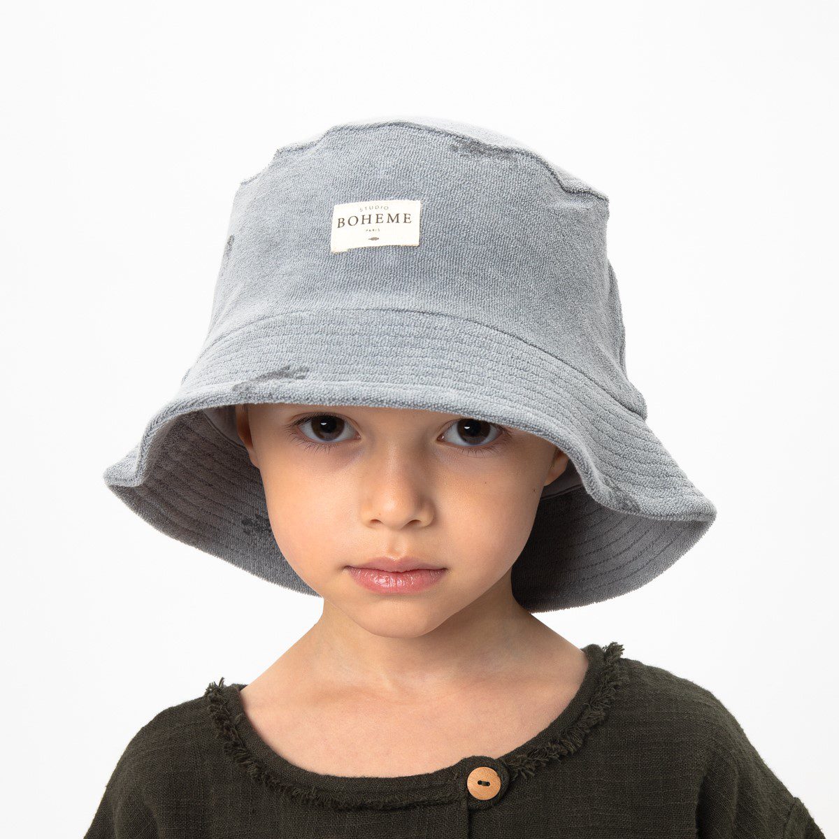 Niko Bucket Hat | Grey Blue/Puffer Fish