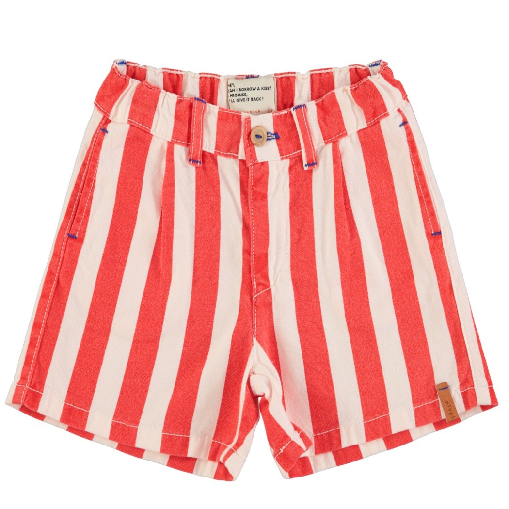 Boy Shorts | White & Red Stripes