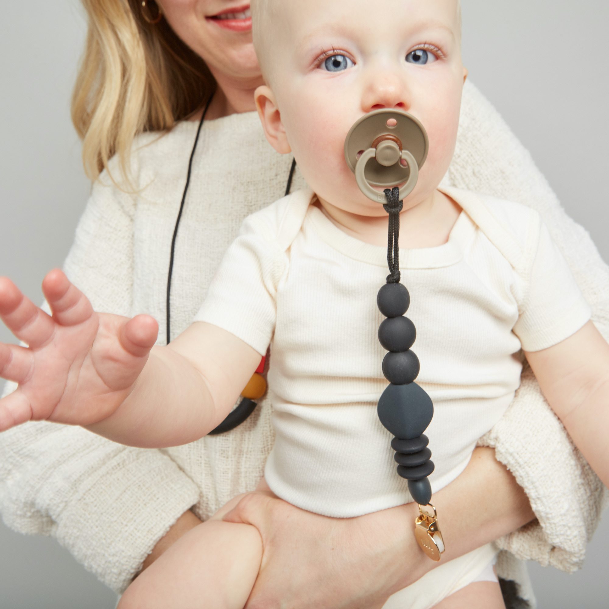 Charcoal Pacifier Clip