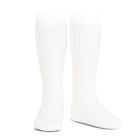 Basic Ribbed Long Socks | White (200)