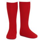 2016/2 Basic Ribbed Knee High Socks | Red 550