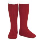 2016/2 Basic Ribbed Knee High Socks | Cherry 554