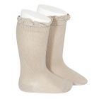 Knee Socks W/ Edging | Stone