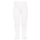 2019/1 Plain Stich Basic Tights | White 200
