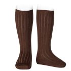 2016/2 Basic Ribbed Knee High Socks | Chestnut 383