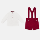 Ivory Shirt & Red Shorts Set