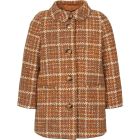 Olive Wool Coat | Caramel Check
