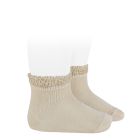 2362/4 Ceremony Short Socks W/ Openwork Cuff | Linen 304
