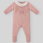 Pink Knitted Merino WOOL Babygrow