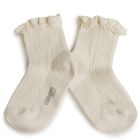Lili Lace Trim Ribbed Ankle Socks | Doux Agneaux