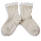 Margaux Tulle Frill Ribbed Ankle Socks | Doux Agneaux