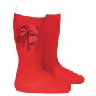 Grossgrain Side Bow Knee-high Socks | Red (550)