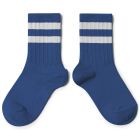 Nico Ribbed Varsity Crew Socks | Bleu Saphir