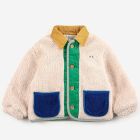 Color Block Sheepskin Jacket