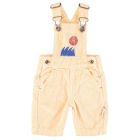 Dungarees | Yellow Corduroy W/ Sea Print