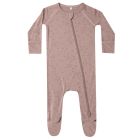 Bamboo Zip Footie | Mauve Bloom