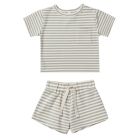 Boxy Pocket Tee & Jersey Short | Pistachio Stripe