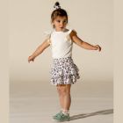 Ruffled Tee & Ruffled Skirt | Cream/Very Berry Flowers