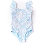 Eyelet Ruffle Shoulder 1 Piece | Blue Skies