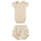 S/S Bodysuit & Gathered Bloomer | Natural