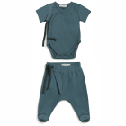 S/S Cross Over Body & Harem Footies | Balsam Blue