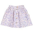 Skirt W/ Pockets | Light Pink W/ Blue Little Flowers