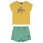 Mr. Crab T-Shirt & Short Allover Stripe | Saffron/Greenlake