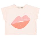 T-Shirt | Light Pink W/ Lips Print